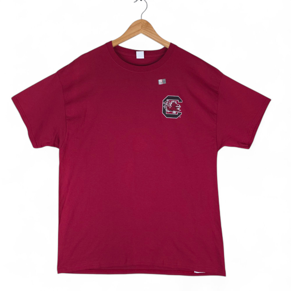 Carolina Gamecocks T-Shirt XL Red Double Sided‎ Hanes Tag Officially License